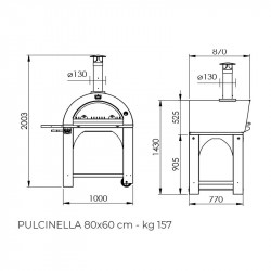 Four à pizza au gaz Pulcinella - 4 pizzas