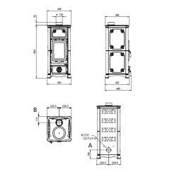 Schéma Poêle à Bois Emiliana Steel