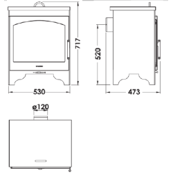 Dimensions Poêle à bois Oslo
