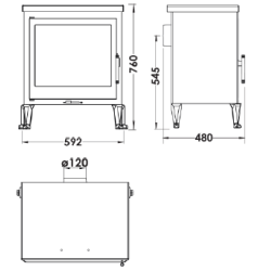 Dimensions Poêle à bois Castilla