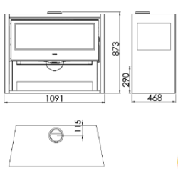 Dimensions Poêle à bois étanche BBC