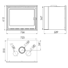 dimenseion Insert à bois canalisable avec ventilateur CB de panadero