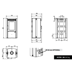 Poêle à bois avec four Ester Forno Evo pierre vulcan