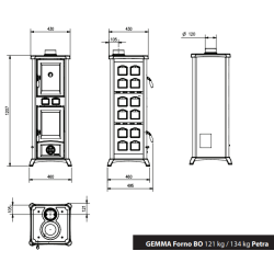 Poêle à bois avec four Gemma Forno 5.0 pierre naturelle