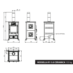 Poêle à bois Rossella R1 5.0 Ceramica